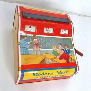 Vintage Wolverine Modern Math Addition Tin Toy Mechanical Adding Machine